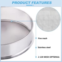 YUCHENGTECH 40 Mesh 304 Rozsdamentes Acél Szita Elektromos Vibrációs Szitálógéphez - 300mm Átmérő, 100mm Magasság, Porszerű Részecskékhez 3