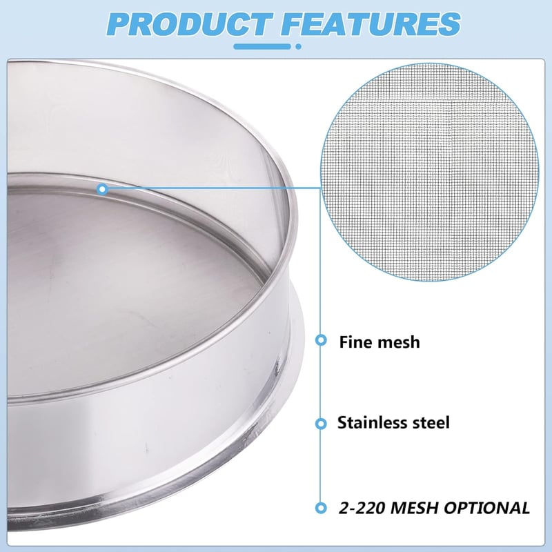 YUCHENGTECH 40 Mesh 304 Rozsdamentes Acél Szita Elektromos Vibrációs Szitálógéphez - 300mm Átmérő, 100mm Magasság, Porszerű Részecskékhez