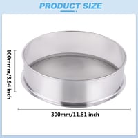 YUCHENGTECH 40 Mesh 304 Rozsdamentes Acél Szita Elektromos Vibrációs Szitálógéphez - 300mm Átmérő, 100mm Magasság, Porszerű Részecskékhez 2