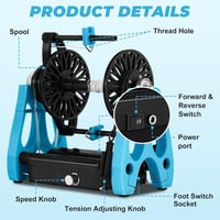 Dispozitiv electric de tors YUCHENGTECH cu pedală, 12V, pentru lână, cu regulator de viteză 3