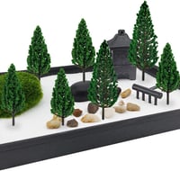 YuChiSX Műanyag Modellfa Készlet - 24 db Élethű Zöld Miniatűr Fa (7,5-9,5 cm) Terepasztalhoz, Vasútmodellhez, Makett Építéshez és Kerti Deko 4