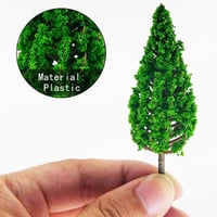 YuChiSX Műanyag Modellfa Készlet - 24 db Élethű Zöld Miniatűr Fa (7,5-9,5 cm) Terepasztalhoz, Vasútmodellhez, Makett Építéshez és Kerti Deko 3