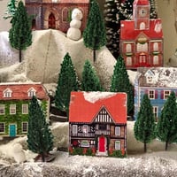 YuChiSX Műanyag Modellfa Készlet - 24 db Élethű Zöld Miniatűr Fa (7,5-9,5 cm) Terepasztalhoz, Vasútmodellhez, Makett Építéshez és Kerti Deko 7