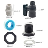 Yuecuu PVC set slavina s regulacijskim ventilom, 1 col (DN25) 2