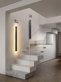 YUEEU LED zidna svjetiljka vanjska 60 cm crna IP65 vodootporna aluminijska 3000K toplo bijela vanjska i unutarnja zidna svjetiljka za terasu, vrt, verandu, vilu 8