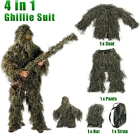Yuehuamech Gyerek Ghillie Suit 3D Terepszínű Vadászruha Kamuflázs Egyenruha 4