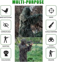 Yuehuamech Gyerek Ghillie Suit 3D Terepszínű Vadászruha Kamuflázs Egyenruha 3
