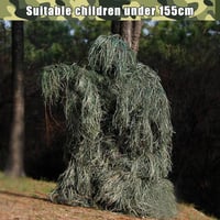 Yuehuamech Gyerek Ghillie Suit 3D Terepszínű Vadászruha Kamuflázs Egyenruha 7