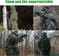 Yuehuamech Gyerek Ghillie Suit 3D Terepszínű Vadászruha Kamuflázs Egyenruha 5