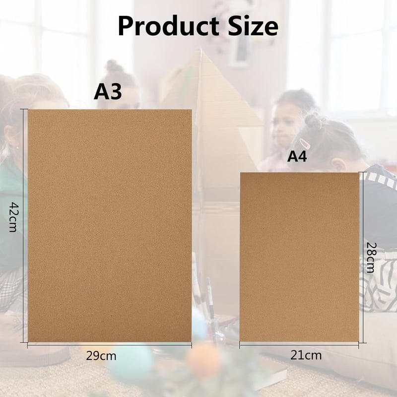yuejuhe 20db A3 Hullámkarton Vastag Kraft Papír DIY Kézműves Festéshez