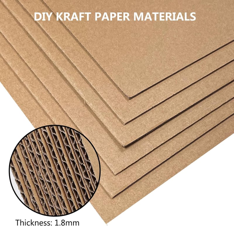 yuejuhe 20db A3 Hullámkarton Vastag Kraft Papír DIY Kézműves Festéshez