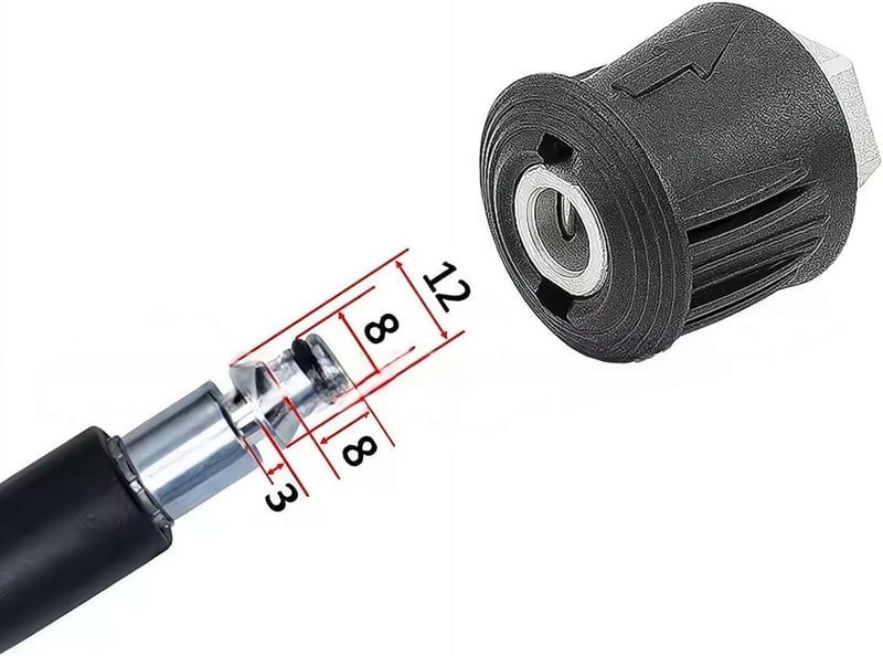 YUET Gyorscsatlakozó Magasnyomású Mosókhoz - Fekete Tömlőadapter Nilfisk/Bosch Kompatibilitással, Kültéri Használatra