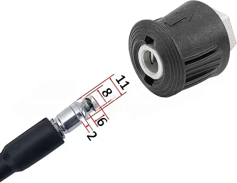 YUET Gyorscsatlakozó Magasnyomású Mosókhoz - Fekete Tömlőadapter Nilfisk/Bosch Kompatibilitással, Kültéri Használatra