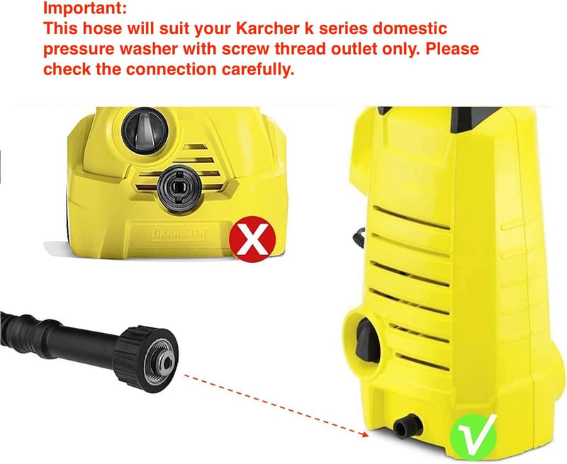YUET High Pressure Hose Accessories 5 m Replacement Hose M22 (14 mm) with 10 mm for Kärcher HD HDS Pressure Washer for Karcher K2, K3, K4, K5 K6 K7 Old Model, Extension Hose Replacement Hose