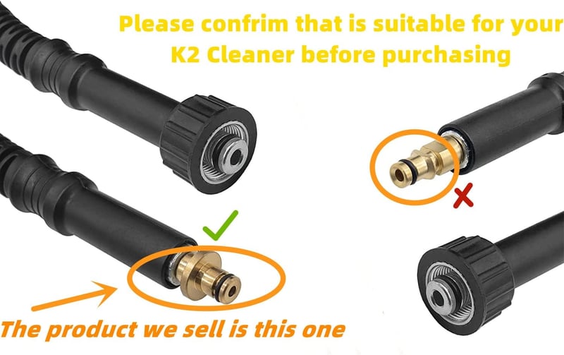 YUET High Pressure Hose Accessories 5 m Replacement Hose M22 (14 mm) with 10 mm for Kärcher HD HDS Pressure Washer for Karcher K2, K3, K4, K5 K6 K7 Old Model, Extension Hose Replacement Hose