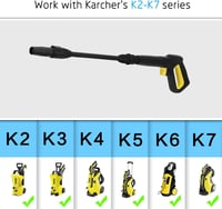 YUET Nyomásmosó Pisztoly és Lándzsa Kärcher K2-K7 Sorozathoz, Állítható Fúvóka Gyorscsatlakozóval 7