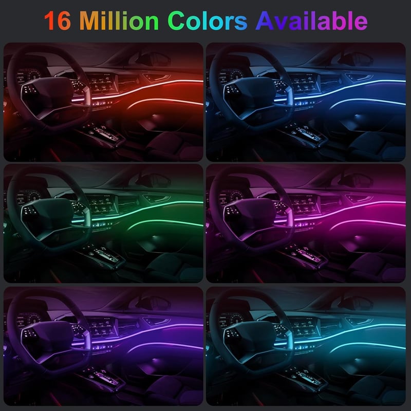 YUGUANG 5az1-ben autó LED szalag RGB 600cm music sync, app vezérlés