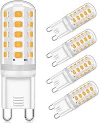 Yuiip G9 LED Izzó 4db, Szabályozható Fényerő, 340LM, 5W (50W Halogén Ekvivalens), Villódzásmentes, 3000K Meleg Fehér, 30000 Óra Élettartam 1
