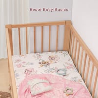 Yukkidds Moszkitó napínacia plachta do kolísky 3 ks, 81x41 cm, 360° gumi, mäkká, priedušná, z mikrovlákna, posteľná bielizeň pre bábätká, ružová víla 6