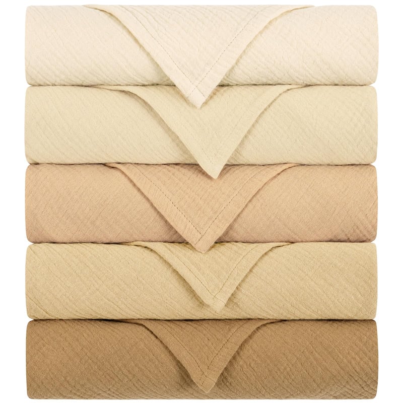 Set 5 Scutece din Muselină Yukkidds pentru Bebeluși, 60x60 cm, Textile Moi, Lavabile, Lavete pentru Regurgitare