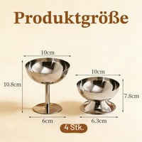 Set cupe pentru înghețată din oțel inoxidabil YuLiMirich – Boluri pentru desert vintage, pahare pentru cocktail, ideale pentru salată de fructe, iaurt sau budincă, design elegant, 4 bucăți 2