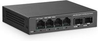 YuLinca 6 Portos 2.5G Menedzselhető Switch - 4x 2.5Gbps RJ45 + 2x 10G SFP+ Port, LACP/QOS/VLAN Támogatás, Fém Ház, Ventilátor Nélküli Hálóza 1