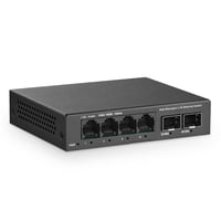 YuLinca 6-portni 2.5G upravljivi switch - 4x 2.5Gbps RJ45 + 2x 10G SFP+ porta, podrška za LACP/QOS/VLAN, metalno kućište, mreža bez ventilatora 1