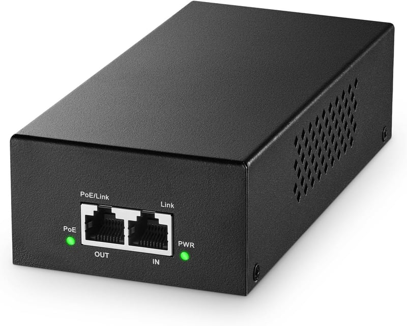 YuLinca Gigabit PoE+ Injektor 90W - 802.3af/at/bt Fém Adapter, 10/100/1000Mbps, Non-PoE to PoE Átalakító, 100m Hatótávolság, Kamerákhoz, AP-
