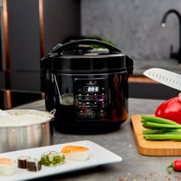 Varič ryže Yum Asia Kumo YumCarb s keramickou nádobou a technológiou Fuzzy Logic, objem 1 liter (5,5 šálky), 5 programov na varenie ryže a 3 multifunkčné programy, 220-240V EÚ zástrčka, tmavá nehrdzavejúca oceľ 7