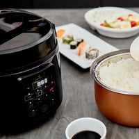 Varič ryže Yum Asia Kumo YumCarb s keramickou nádobou a technológiou Fuzzy Logic, objem 1 liter (5,5 šálky), 5 programov na varenie ryže a 3 multifunkčné programy, 220-240V EÚ zástrčka, tmavá nehrdzavejúca oceľ 5