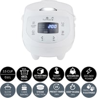 Yum Asia Panda Mini rizsfőző Ninja kerámia edénnyel, 0,63L, fehér - Arctic White 2