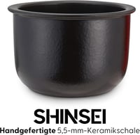 Yum Asia Tsuki Mini rizsfőző Shinsei kerámia edénnyel, 2,5 csésze, 5 funkcióval 5