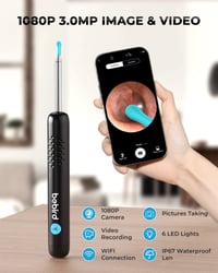Yumika Fülvizsgáló Otoszkóp Kamera 1080P HD 6 LED-del iOS és Android Okostelefonhoz Fültisztító Endoszkóp 2