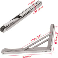 YUMORE 600mm összecsukható konzol 150kg terhelhetőség rozsdamentes acél 2db 7