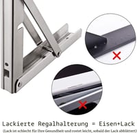 YUMORE 600mm összecsukható konzol 150kg terhelhetőség rozsdamentes acél 2db 2