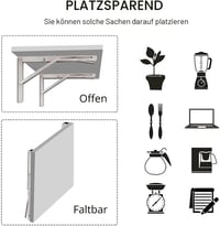 YUMORE 600mm összecsukható konzol 150kg terhelhetőség rozsdamentes acél 2db 3