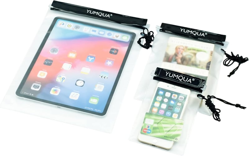 YUMQUA vízálló táska kamera telefon iPad dokumentum tároláshoz utazáshoz - Black