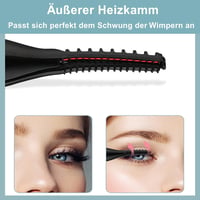 YumSur Elektromos Szempillgöndörítő - 3 Hőmérséklet Fokozattal, USB Töltéssel, Gyors és Tartós Göndörítés Minden Szempillatípushoz, Fekete 4