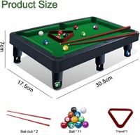 YumSur Mini Biliárdasztal 11 golyóval, 2 készlettel és háromszöggel 2