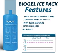 YUNCHI Inzulin Hűtőtáska TSA Jóváhagyott Biogél 7 Tollhoz Kék 8