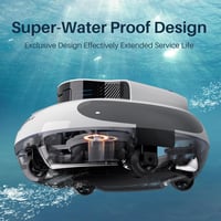 YUNDA POOLPURE Vezeték Nélküli Medencetisztító Robot, 100 Perces Üzemidő, Önparkoló Funkcióval, LED Kijelzővel, IPX8 Vízálló, Lapos Aljú Med - White 2