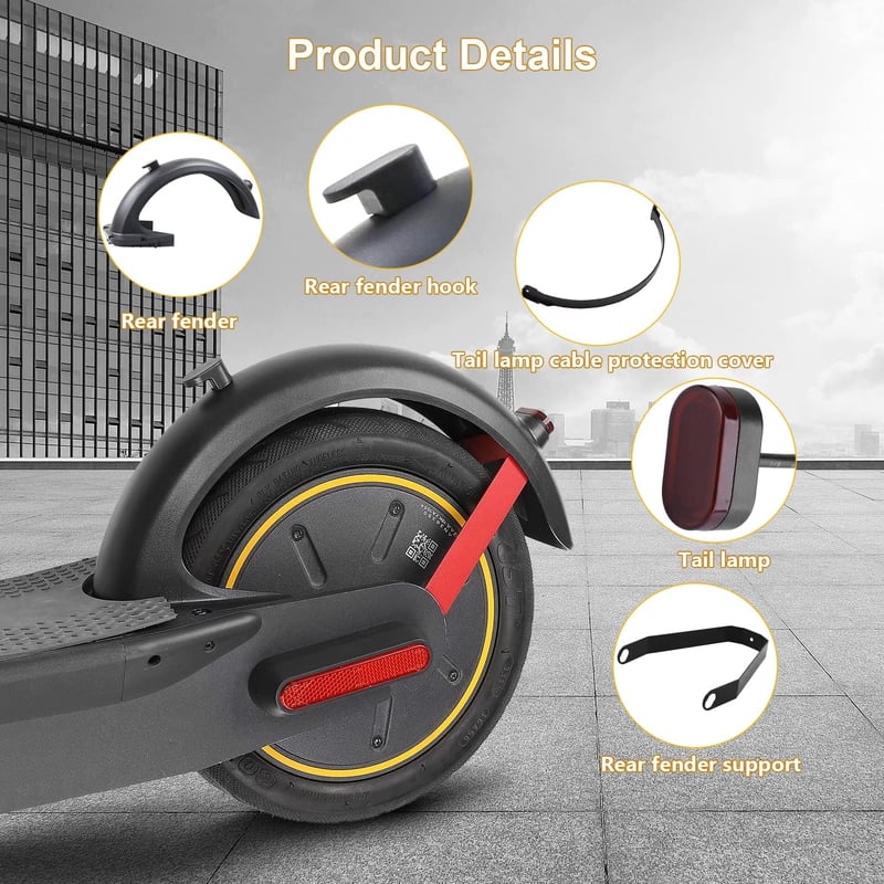 Yungeln LED hátsó sárvédő Segway Ninebot Max G30/G30 LP elektromos rollerhez