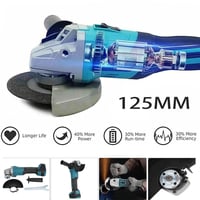 YUNJLI 18V Akkus Sarokcsiszoló 125mm Kefementes Motorral - 800W, 10000 RPM, Sebességszabályzós Fémcsiszoló Vágáshoz, Csiszoláshoz és Políroz 3