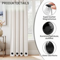 YunJoyous 12 ks magnetov na sprchový záves, okrúhle magnetické závažie na obrus, chladničku a vlajku, čierne 3