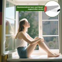 Plasă de țânțari YUNLEX pentru fereastră cu ramă de aluminiu, 60x80 cm, plasă anti-insecte cu fixare fără găurire, filtru pentru fereastră, protecție împotriva țânțarilor 5