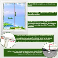 Plasă de țânțari YUNLEX pentru fereastră cu ramă de aluminiu, 60x80 cm, plasă anti-insecte cu fixare fără găurire, filtru pentru fereastră, protecție împotriva țânțarilor 4