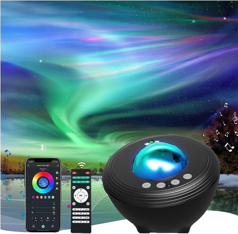 YunLone Csillagos Ég Projektor WiFi Aurora RGB Dimmer Bluetooth Hangszóróval