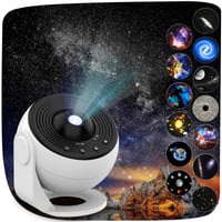Proiector Galaxy YunLone 13 în 1, Planetariu, Proiector de stele pentru dormitor, Lampă cu nebuloasă cu rotație 360°, Lumină de noapte cu cer înstelat, 12 discuri cu sistem solar, constelații și lună, pentru copii și adulți 1