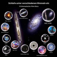 Proiector Galaxy YunLone 13 în 1, Planetariu, Proiector de stele pentru dormitor, Lampă cu nebuloasă cu rotație 360°, Lumină de noapte cu cer înstelat, 12 discuri cu sistem solar, constelații și lună, pentru copii și adulți 2