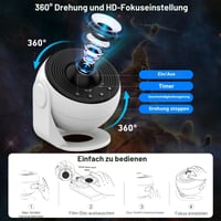 Proiector Galaxy YunLone 13 în 1, Planetariu, Proiector de stele pentru dormitor, Lampă cu nebuloasă cu rotație 360°, Lumină de noapte cu cer înstelat, 12 discuri cu sistem solar, constelații și lună, pentru copii și adulți 6
